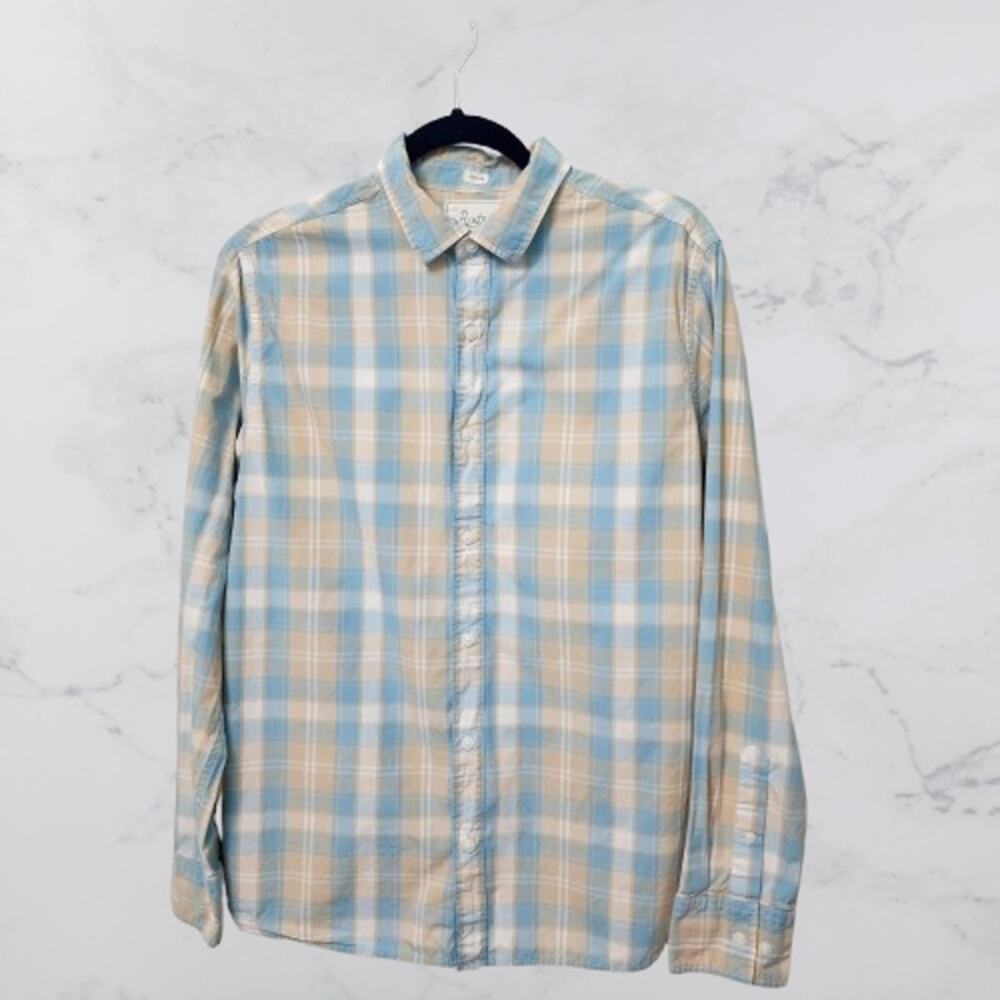 Bixby Nomad Regular Fit men's long-sleeve plaid button-down shirt Medium